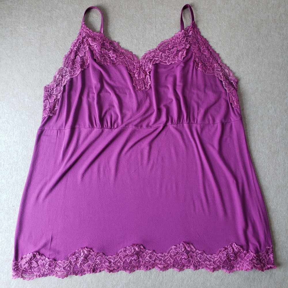 Lane Bryant Lace Trim Cami Top Sz‎ 18/20 Pink Babydoll Layering Tank Y2K Preppy